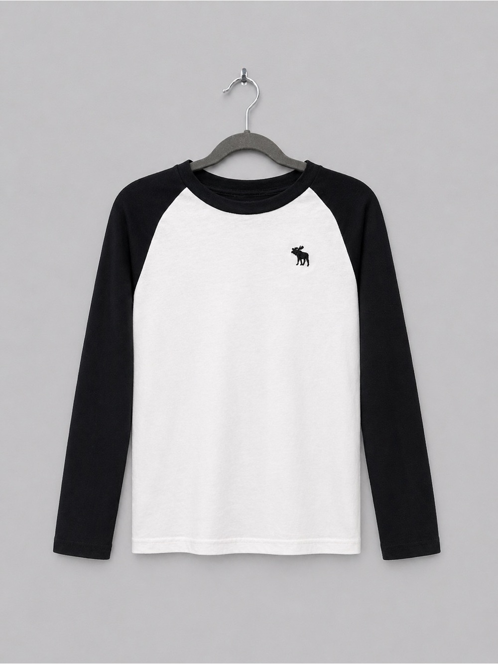 Abercrombie Kids Black & White Raglan Long-Sleeve Tee